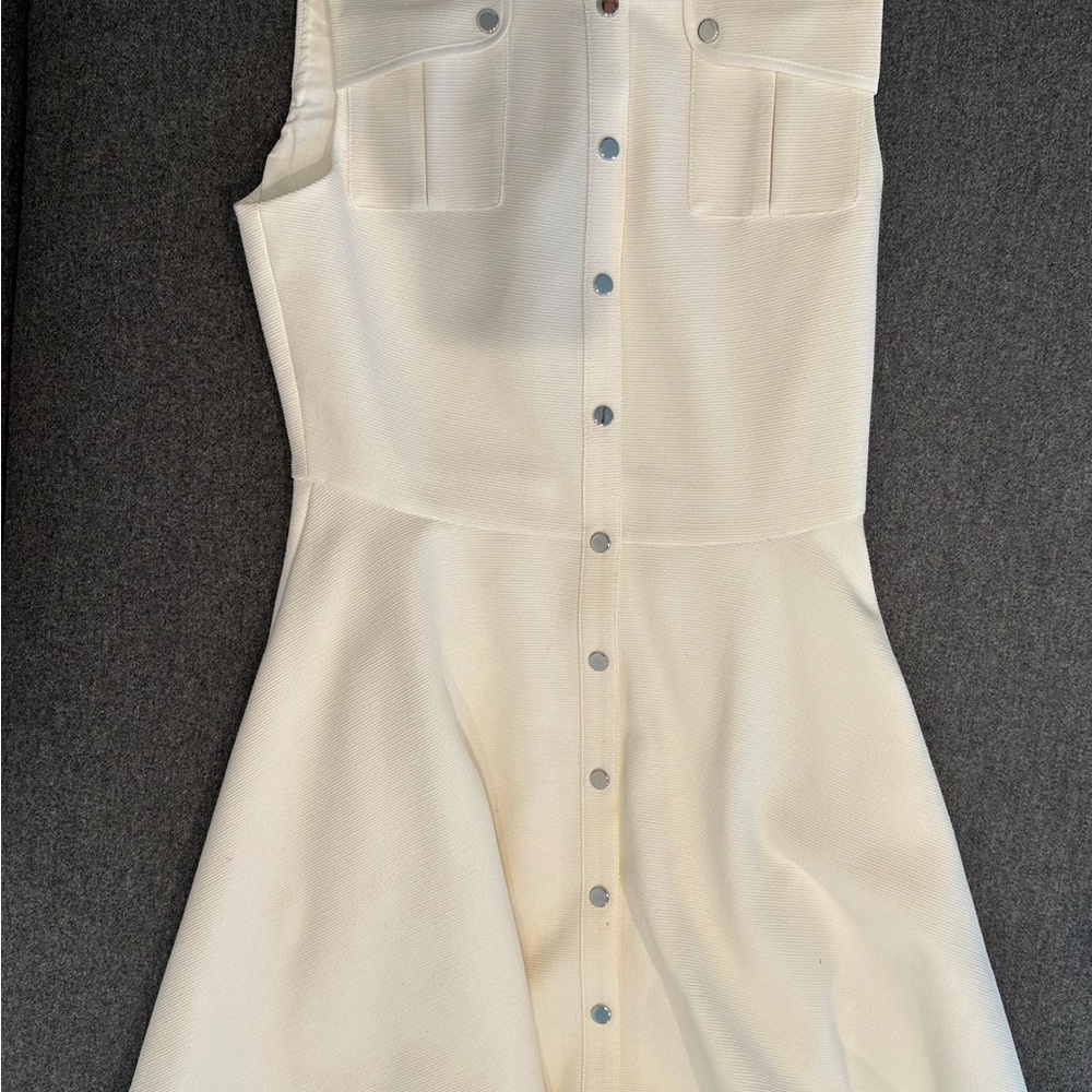 Maje White Sleeveless A-Line Mini Dress